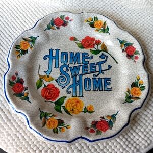 Lami Italy Scalloped Edge Plate Melamine Plate- Decorative Home Sweet Home Plate